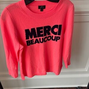 Jcrew Cashmere Coral Long Sleeve Sweater size M in wonderful condition.